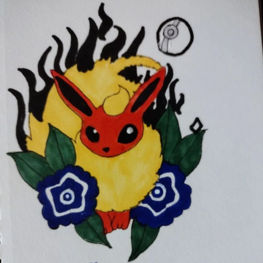 Pokemon copic art or colored pencil drawig handmade artist art local tattoo cute